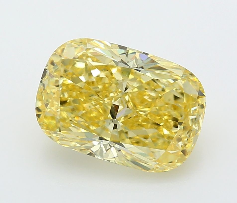 Loose Diamond - CUSHION MODIFIED 5.1ct Fancy Intense Yellow VS1: Loose Diamond - CUSHION MODIFIED 5.1ct Fancy Intense Yellow VS1 Source: This is a real non-mined Diamond that has been grown in a lab Shape: CUSHION MODIFIED Carats: 5.1 Color: Fancy Intense Yellow Ce