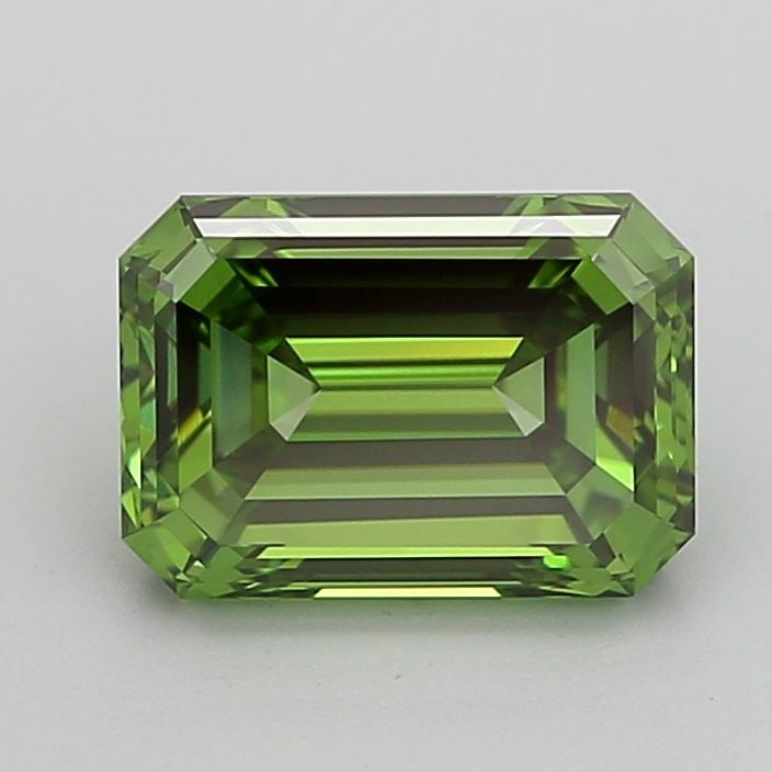 Loose Diamond - EMERALD 1.83ct Fancy Vivid Green VVS2: Loose Diamond - EMERALD 1.83ct Fancy Vivid Green VVS2 Source: This is a real non-mined Diamond that has been grown in a lab Shape: EMERALD Carats: 1.83 Color: Fancy Vivid Green Certification: IGI Vide