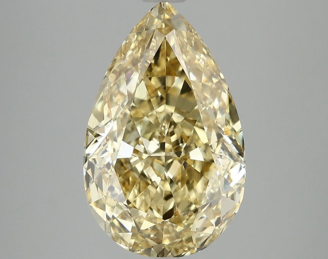 Loose Diamond - PEAR 5.0ct Fancy Vivid Yellow VS2: Loose Diamond - PEAR 5.0ct Fancy Vivid Yellow VS2 Source: This is a real non-mined Diamond that has been grown in a lab Shape: PEAR Carats: 5.0 Color: Fancy Vivid Yellow Certification: IGI Video: