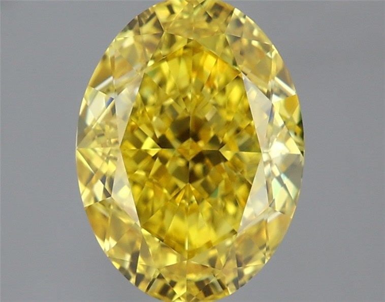 Loose Diamond - OVAL 1.92ct Fancy Vivid Yellow VVS1: Loose Diamond - OVAL 1.92ct Fancy Vivid Yellow VVS1 Source: This is a real non-mined Diamond that has been grown in a lab Shape: OVAL Carats: 1.92 Color: Fancy Vivid Yellow Certification: IGI Video: