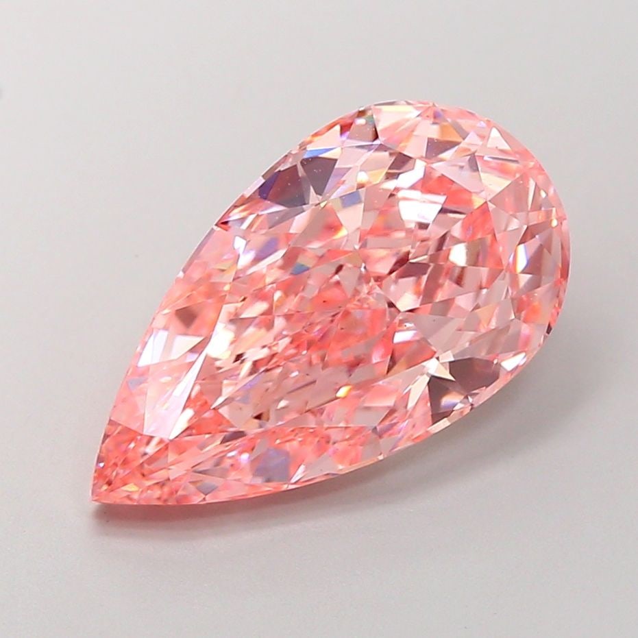 Loose Diamond - PEAR 7.03ct Fancy Vivid Pink VS2: Loose Diamond - PEAR 7.03ct Fancy Vivid Pink VS2 Source: This is a real non-mined Diamond that has been grown in a lab Shape: PEAR Carats: 7.03 Color: Fancy Vivid Pink Certification: IGI Video: