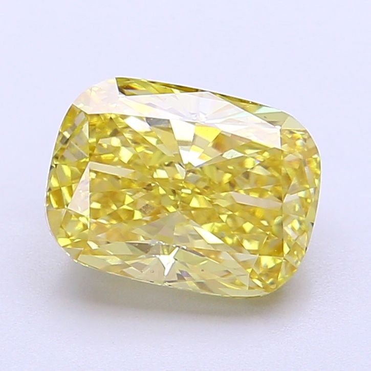 Loose Diamond - CUSHION MODIFIED 2.5ct Fancy Vivid Yellow VS1: Loose Diamond - CUSHION MODIFIED 2.5ct Fancy Vivid Yellow VS1 Source: This is a real non-mined Diamond that has been grown in a lab Shape: CUSHION MODIFIED Carats: 2.5 Color: Fancy Vivid Yellow Certif