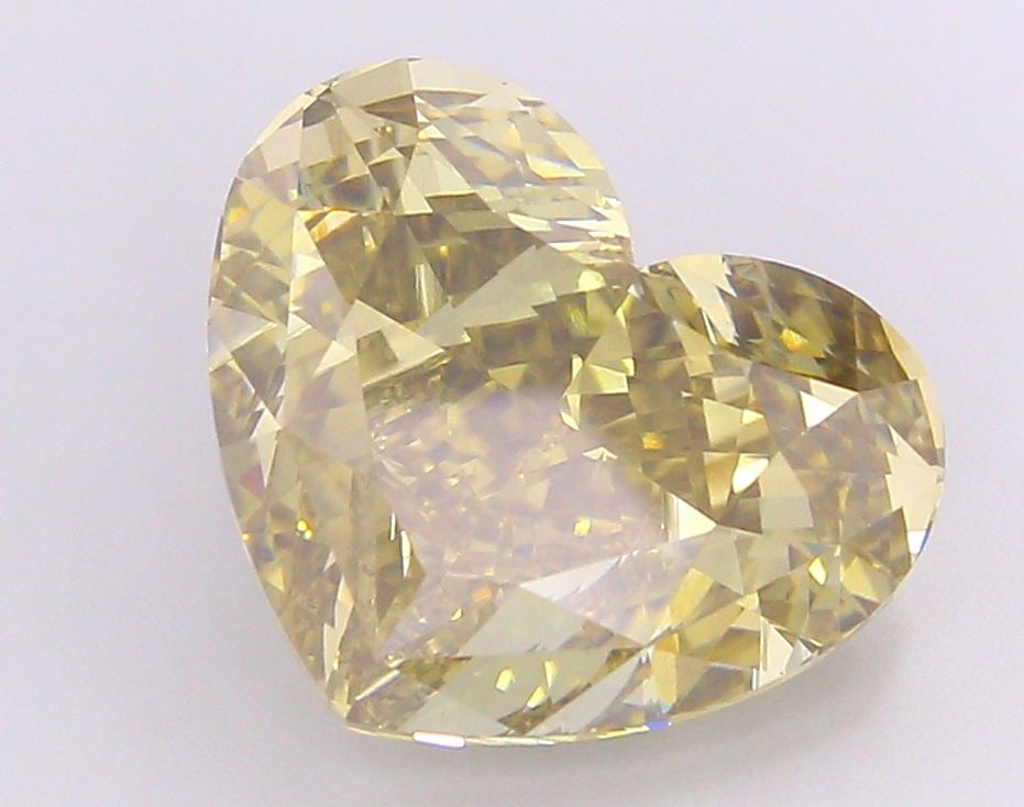 Loose Diamond - HEART 9.19ct Fancy Grayish Yellow VS1: Loose Diamond - HEART 9.19ct Fancy Grayish Yellow VS1 Source: This is a real non-mined Diamond that has been grown in a lab Shape: HEART Carats: 9.19 Color: Fancy Grayish Yellow Certification: IGI Vid