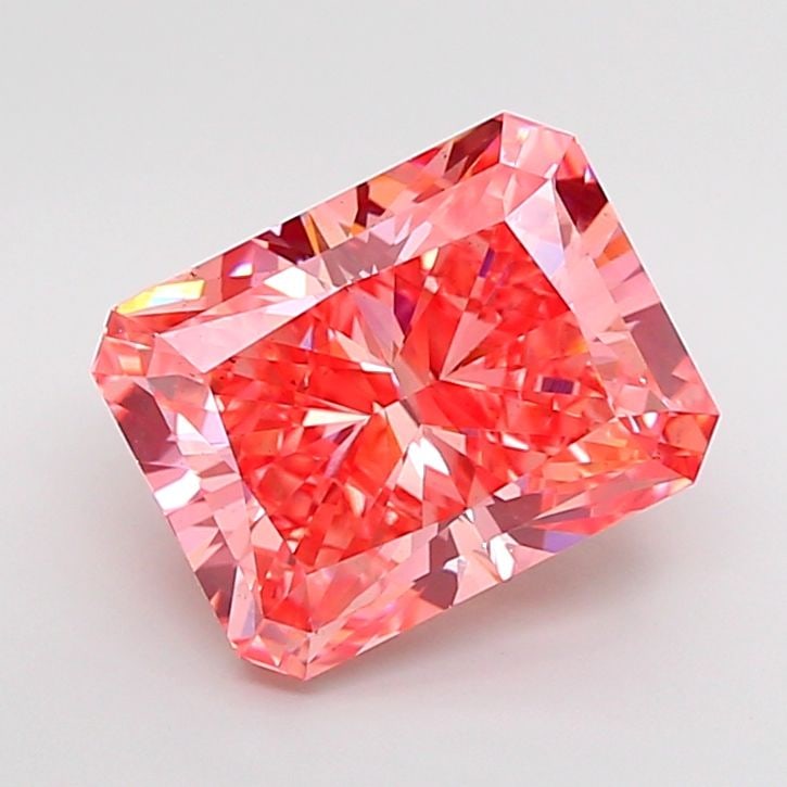 Loose Diamond - RADIANT 5.47ct Fancy Vivid Pink VS2: Loose Diamond - RADIANT 5.47ct Fancy Vivid Pink VS2 Source: This is a real non-mined Diamond that has been grown in a lab Shape: RADIANT Carats: 5.47 Color: Fancy Vivid Pink Certification: IGI Video: