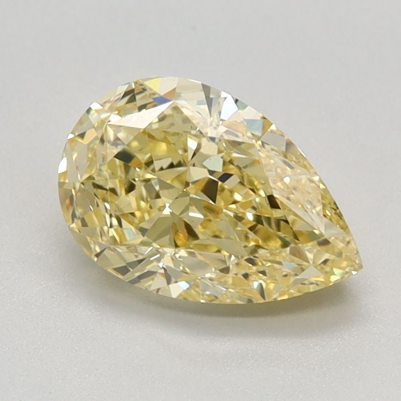 Loose Diamond - PEAR 1.17ct Fancy Intense Yellow VS1: Loose Diamond - PEAR 1.17ct Fancy Intense Yellow VS1 Source: This is a real non-mined Diamond that has been grown in a lab Shape: PEAR Carats: 1.17 Color: Fancy Intense Yellow Certification: IGI Video