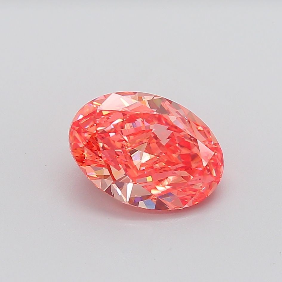 Loose Diamond - OVAL 3.58ct Fancy Vivid Orangey Pink VS1: Loose Diamond - OVAL 3.58ct Fancy Vivid Orangey Pink VS1 Source: This is a real non-mined Diamond that has been grown in a lab Shape: OVAL Carats: 3.58 Color: Fancy Vivid Orangey Pink Certification: I