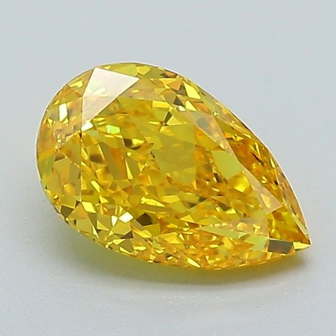Loose Diamond - PEAR 1.08ct Fancy Vivid Yellow VS1: Loose Diamond - PEAR 1.08ct Fancy Vivid Yellow VS1 Source: This is a real non-mined Diamond that has been grown in a lab Shape: PEAR Carats: 1.08 Color: Fancy Vivid Yellow Certification: IGI Video: