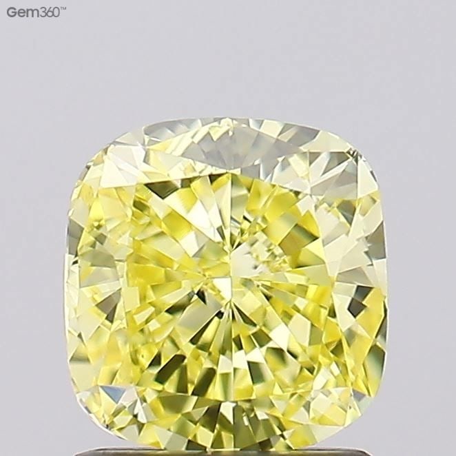 Loose Diamond - CUSHION MODIFIED 1.15ct Fancy Intense Yellow VVS2: Loose Diamond - CUSHION MODIFIED 1.15ct Fancy Intense Yellow VVS2 Source: This is a real non-mined Diamond that has been grown in a lab Shape: CUSHION MODIFIED Carats: 1.15 Color: Fancy Intense Yellow