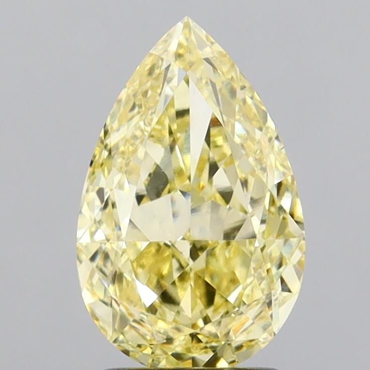 Loose Diamond - PEAR 2.59ct Fancy Yellow VVS2: Loose Diamond - PEAR 2.59ct Fancy Yellow VVS2 Source: This is a real non-mined Diamond that has been grown in a lab Shape: PEAR Carats: 2.59 Color: Fancy Yellow Certification: IGI Video: