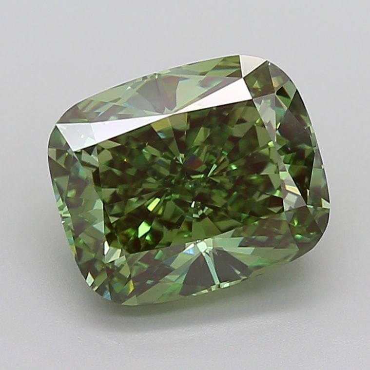 Loose Diamond - CUSHION MODIFIED 4.19ct Fancy Vivid Green VS1: Loose Diamond - CUSHION MODIFIED 4.19ct Fancy Vivid Green VS1 Source: This is a real non-mined Diamond that has been grown in a lab Shape: CUSHION MODIFIED Carats: 4.19 Color: Fancy Vivid Green Certif