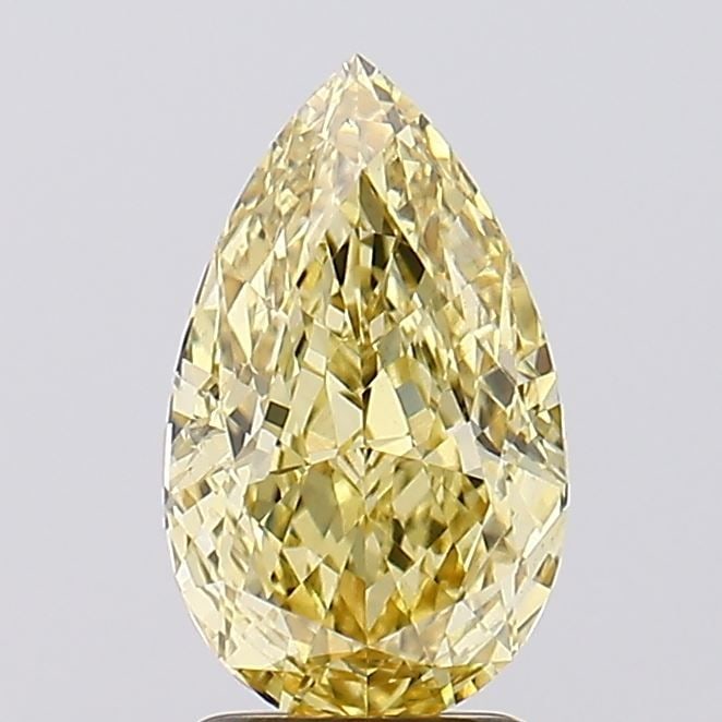 Loose Diamond - PEAR 2.55ct Fancy Vivid Yellow VS1: Loose Diamond - PEAR 2.55ct Fancy Vivid Yellow VS1 Source: This is a real non-mined Diamond that has been grown in a lab Shape: PEAR Carats: 2.55 Color: Fancy Vivid Yellow Certification: IGI Video: