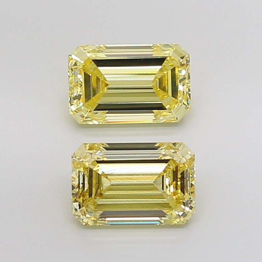 Loose Diamond - EMERALD 3.52ct Fancy Intense Yellow SI1: Loose Diamond - EMERALD 3.52ct Fancy Intense Yellow SI1 Source: This is a real non-mined Diamond that has been grown in a lab Shape: EMERALD Carats: 3.52 Color: Fancy Intense Yellow Certification: IGI