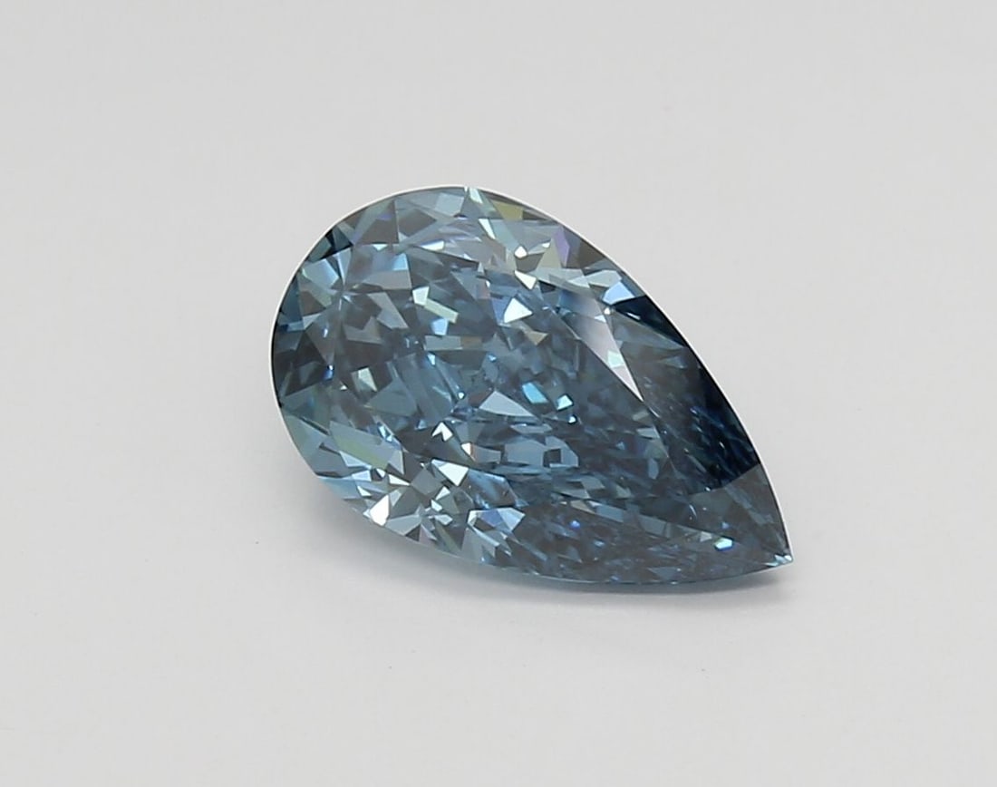 Loose Diamond - PEAR 2.02ct Fancy Vivid Blue VS1: Loose Diamond - PEAR 2.02ct Fancy Vivid Blue VS1 Source: This is a real non-mined Diamond that has been grown in a lab Shape: PEAR Carats: 2.02 Color: Fancy Vivid Blue Certification: IGI Video: