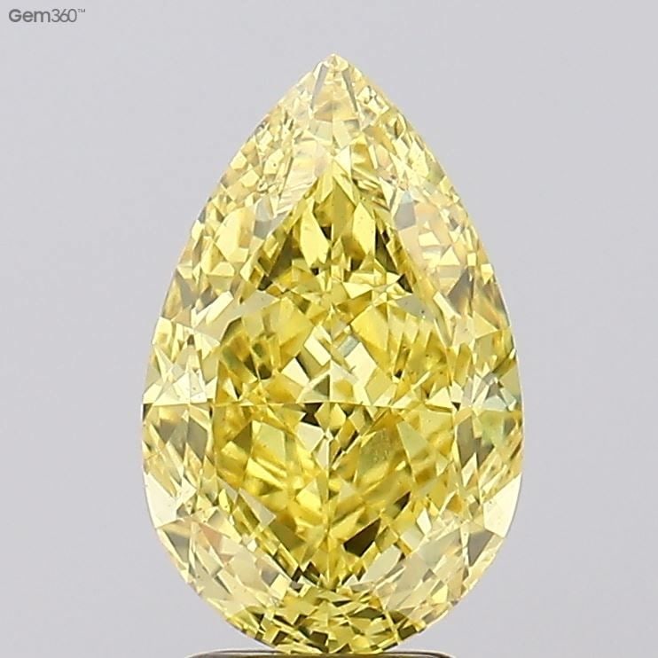 Loose Diamond - PEAR 3.9ct Fancy Vivid Yellow VS1: Loose Diamond - PEAR 3.9ct Fancy Vivid Yellow VS1 Source: This is a real non-mined Diamond that has been grown in a lab Shape: PEAR Carats: 3.9 Color: Fancy Vivid Yellow Certification: IGI Video: