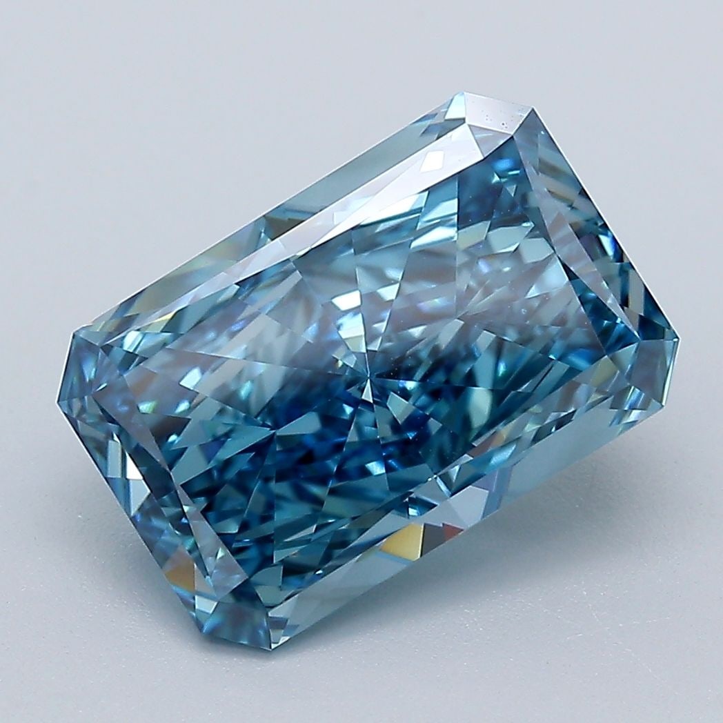 Loose Diamond - RADIANT 3.8ct Fancy Vivid Blue VVS2: Loose Diamond - RADIANT 3.8ct Fancy Vivid Blue VVS2 Source: This is a real non-mined Diamond that has been grown in a lab Shape: RADIANT Carats: 3.8 Color: Fancy Vivid Blue Certification: IGI Video: