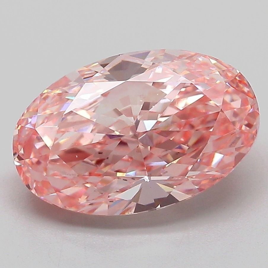 Loose Diamond - OVAL 3.59ct Fancy Vivid Pink VVS2: Loose Diamond - OVAL 3.59ct Fancy Vivid Pink VVS2 Source: This is a real non-mined Diamond that has been grown in a lab Shape: OVAL Carats: 3.59 Color: Fancy Vivid Pink Certification: IGI Video: