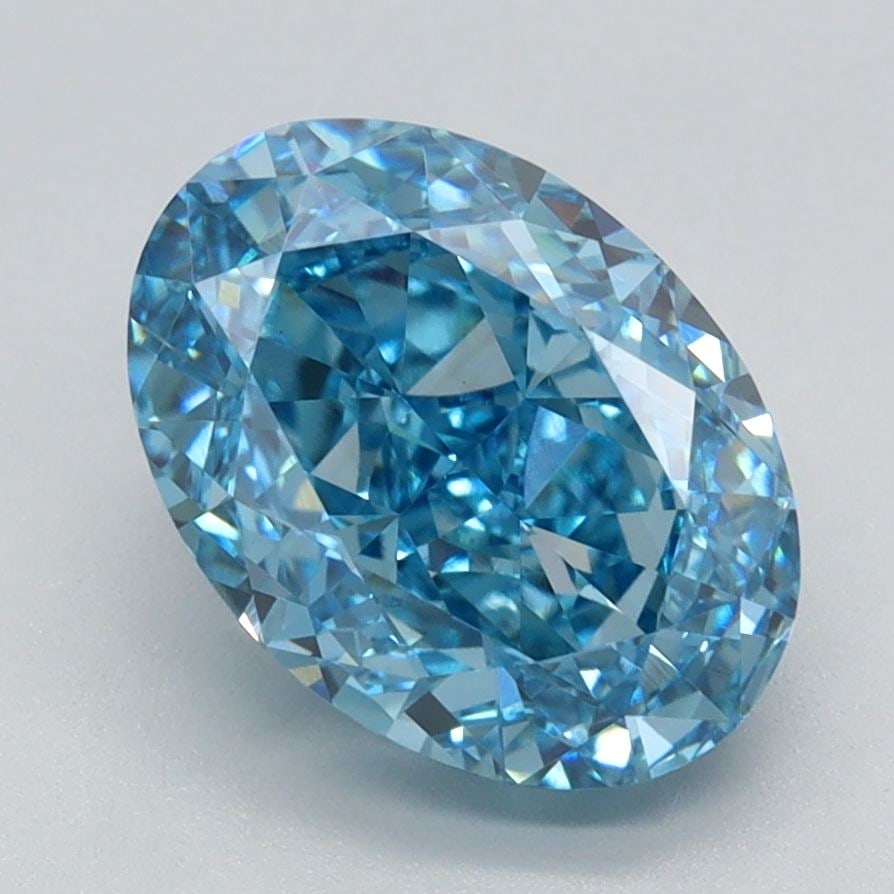 Loose Diamond - OVAL 2.66ct Fancy Vivid Blue VVS2: Loose Diamond - OVAL 2.66ct Fancy Vivid Blue VVS2 Source: This is a real non-mined Diamond that has been grown in a lab Shape: OVAL Carats: 2.66 Color: Fancy Vivid Blue Certification: IGI Video: