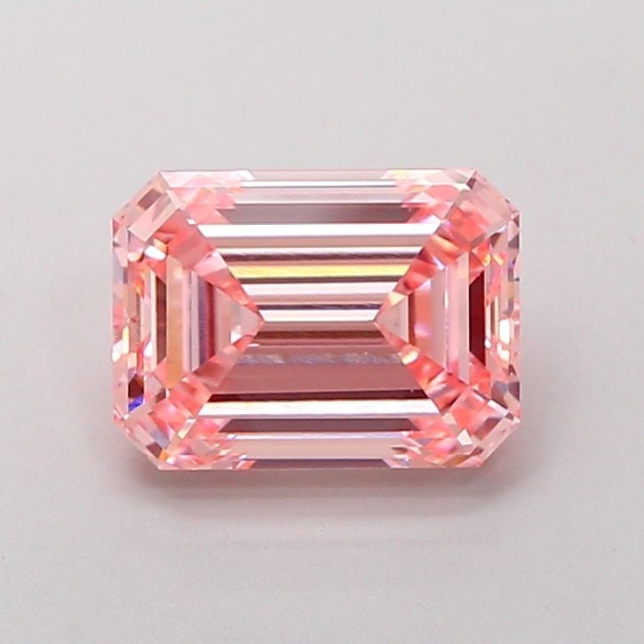 Loose Diamond - EMERALD 2.11ct Fancy Vivid Pink VS1: Loose Diamond - EMERALD 2.11ct Fancy Vivid Pink VS1 Source: This is a real non-mined Diamond that has been grown in a lab Shape: EMERALD Carats: 2.11 Color: Fancy Vivid Pink Certification: IGI Video: