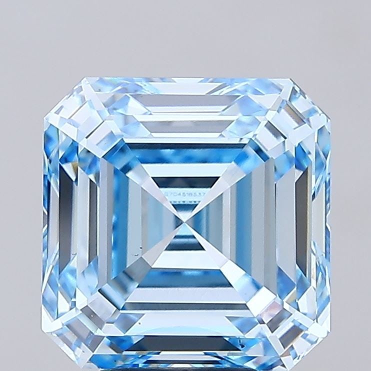 Loose Diamond - ASSCHER 5.53ct Fancy Vivid Blue VS1: Loose Diamond - ASSCHER 5.53ct Fancy Vivid Blue VS1 Source: This is a real non-mined Diamond that has been grown in a lab Shape: ASSCHER Carats: 5.53 Color: Fancy Vivid Blue Certification: IGI