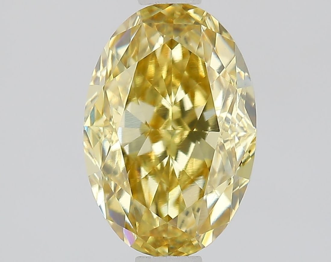 Loose Diamond - OVAL 1.51ct Fancy Intense Yellow VS1: Loose Diamond - OVAL 1.51ct Fancy Intense Yellow VS1 Source: This is a real non-mined Diamond that has been grown in a lab Shape: OVAL Carats: 1.51 Color: Fancy Intense Yellow Certification: IGI