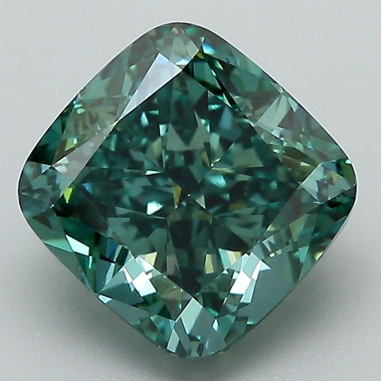 Loose Diamond - CUSHION BRILLIANT 3.38ct Fancy Vivid Green VS1: Loose Diamond - CUSHION BRILLIANT 3.38ct Fancy Vivid Green VS1 Source: This is a real non-mined Diamond that has been grown in a lab Shape: CUSHION BRILLIANT Carats: 3.38 Color: Fancy Vivid Green Cert