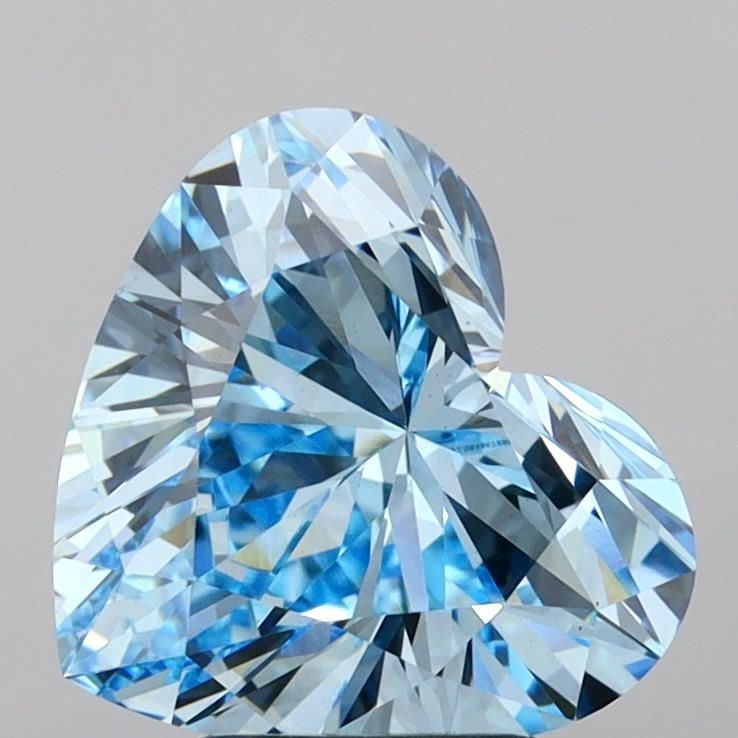 Loose Diamond - HEART 4.02ct Fancy Vivid Blue VS1: Loose Diamond - HEART 4.02ct Fancy Vivid Blue VS1 Source: This is a real non-mined Diamond that has been grown in a lab Shape: HEART Carats: 4.02 Color: Fancy Vivid Blue Certification: IGI Video: