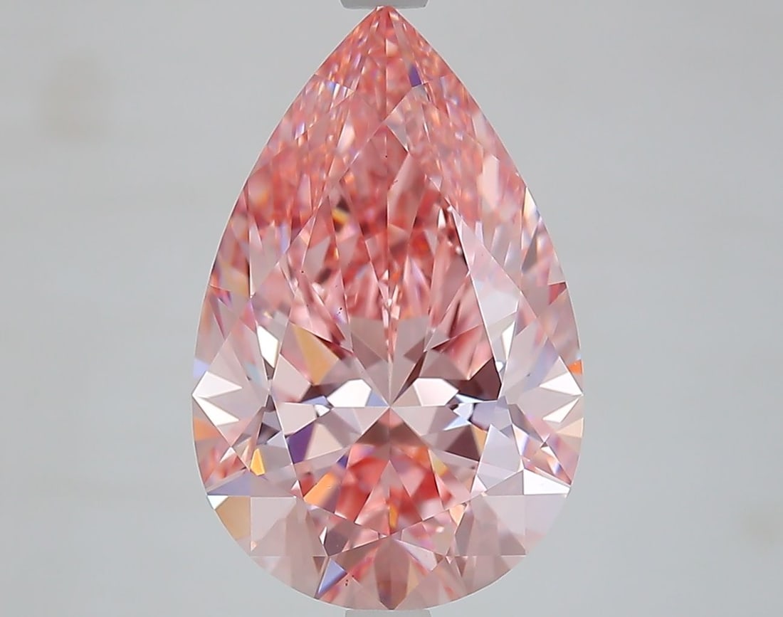 Loose Diamond - PEAR 5.09ct Fancy Intense Pink VS1: Loose Diamond - PEAR 5.09ct Fancy Intense Pink VS1 Source: This is a real non-mined Diamond that has been grown in a lab Shape: PEAR Carats: 5.09 Color: Fancy Intense Pink Certification: IGI Video: