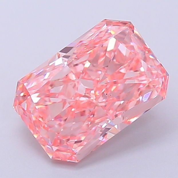 Loose Diamond - RADIANT 2.1ct Fancy Vivid Pink VS2: Loose Diamond - RADIANT 2.1ct Fancy Vivid Pink VS2 Source: This is a real non-mined Diamond that has been grown in a lab Shape: RADIANT Carats: 2.1 Color: Fancy Vivid Pink Certification: IGI Video: