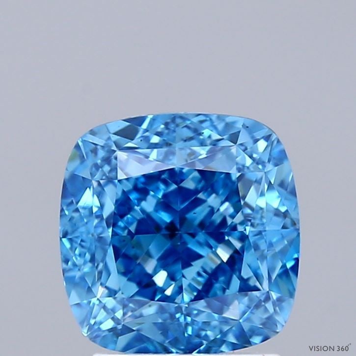 Loose Diamond - CUSHION MODIFIED 2.53ct Fancy Vivid Blue VS2: Loose Diamond - CUSHION MODIFIED 2.53ct Fancy Vivid Blue VS2 Source: This is a real non-mined Diamond that has been grown in a lab Shape: CUSHION MODIFIED Carats: 2.53 Color: Fancy Vivid Blue Certific