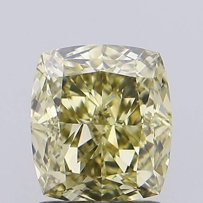 Loose Diamond - CUSHION MODIFIED 1.33ct Fancy Light Gray Yellow VS1: Loose Diamond - CUSHION MODIFIED 1.33ct Fancy Light Gray Yellow VS1 Source: This is a real non-mined Diamond that has been grown in a lab Shape: CUSHION MODIFIED Carats: 1.33 Color: Fancy Light Gray