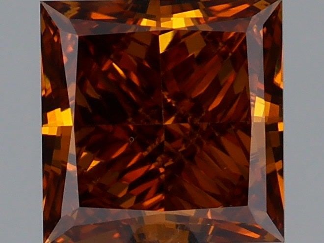 Loose Diamond - PRINCESS 1.02ct Fancy Deep Brown Orange VS1: Loose Diamond - PRINCESS 1.02ct Fancy Deep Brown Orange VS1 Source: This is a real non-mined Diamond that has been grown in a lab Shape: PRINCESS Carats: 1.02 Color: Fancy Deep Brown Orange