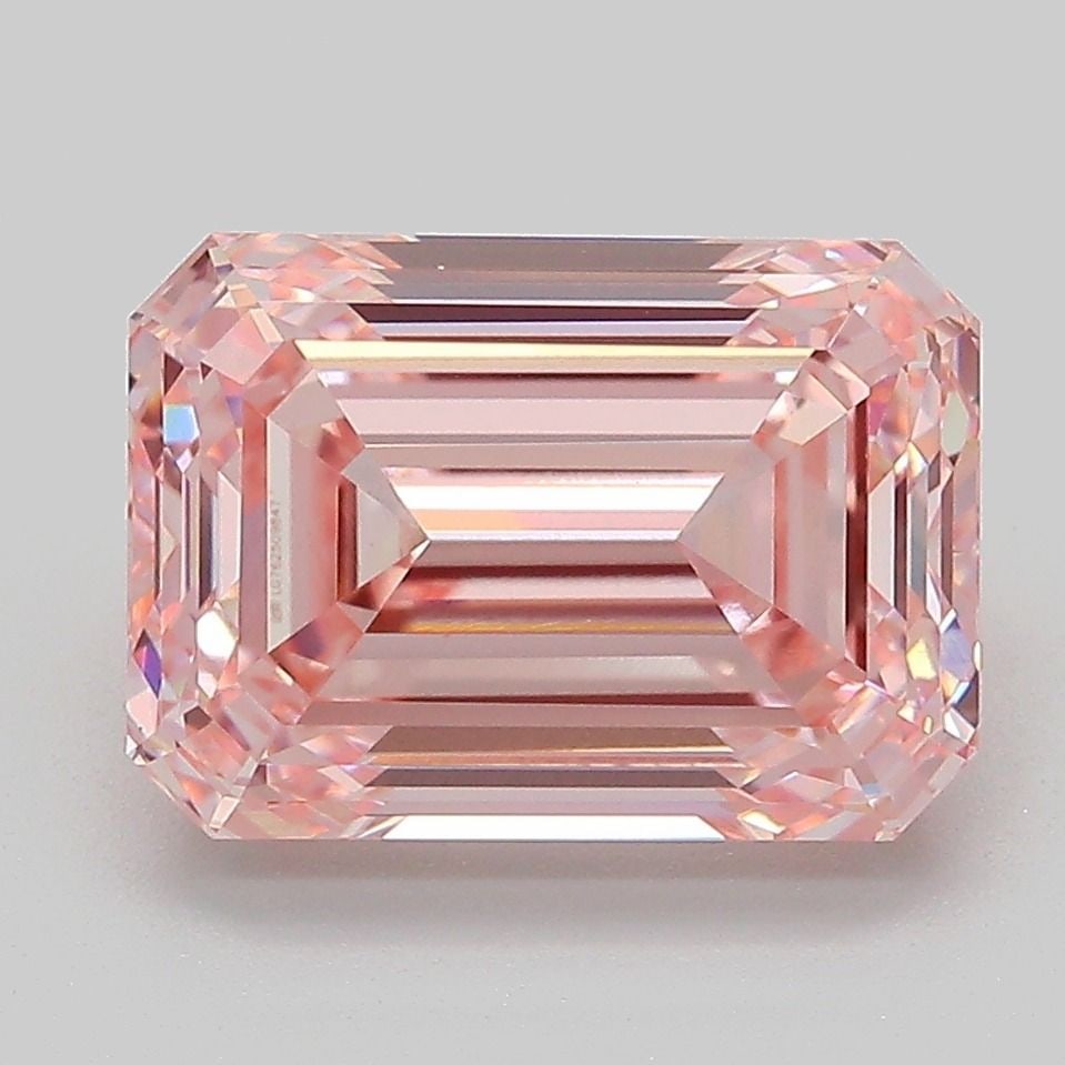 Loose Diamond - EMERALD 4.5ct Fancy Intense Pink VVS2: Loose Diamond - EMERALD 4.5ct Fancy Intense Pink VVS2 Source: This is a real non-mined Diamond that has been grown in a lab Shape: EMERALD Carats: 4.5 Color: Fancy Intense Pink Certification: IGI