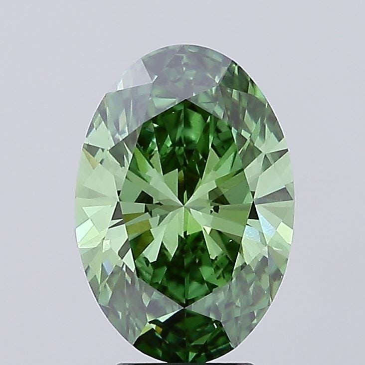 Loose Diamond - OVAL 4.0ct Fancy Vivid Green VS1: Loose Diamond - OVAL 4.0ct Fancy Vivid Green VS1 Source: This is a real non-mined Diamond that has been grown in a lab Shape: OVAL Carats: 4.0 Color: Fancy Vivid Green Certification: IGI Video: