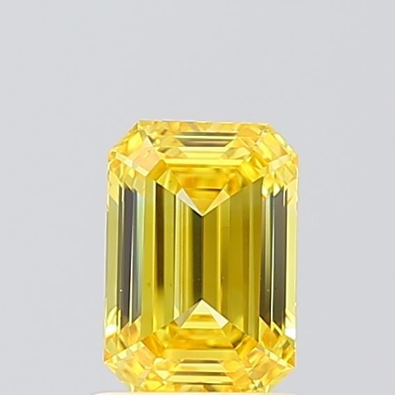 Loose Diamond - EMERALD 1.09ct Fancy Vivid Yellow VVS2: Loose Diamond - EMERALD 1.09ct Fancy Vivid Yellow VVS2 Source: This is a real non-mined Diamond that has been grown in a lab Shape: EMERALD Carats: 1.09 Color: Fancy Vivid Yellow Certification: IGI Vi