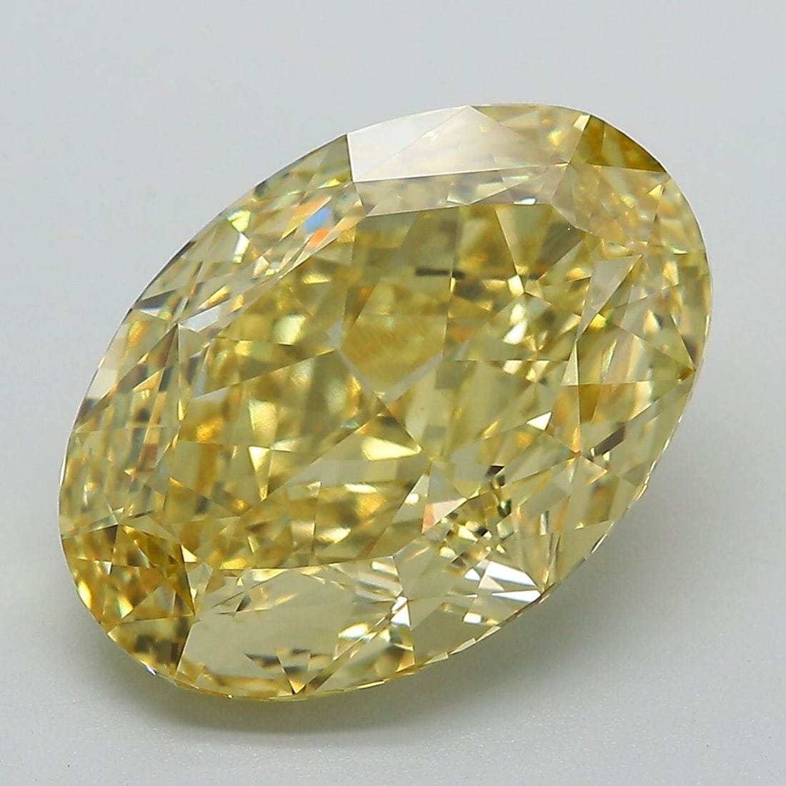 Loose Diamond - OVAL 8.54ct Fancy Vivid Yellow VVS2: Loose Diamond - OVAL 8.54ct Fancy Vivid Yellow VVS2 Source: This is a real non-mined Diamond that has been grown in a lab Shape: OVAL Carats: 8.54 Color: Fancy Vivid Yellow Certification: IGI Video: