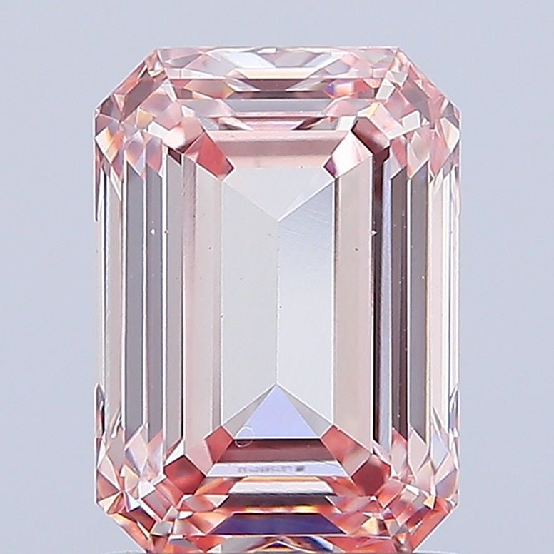 Loose Diamond - EMERALD 2.06ct Fancy Intense Pink VS1: Loose Diamond - EMERALD 2.06ct Fancy Intense Pink VS1 Source: This is a real non-mined Diamond that has been grown in a lab Shape: EMERALD Carats: 2.06 Color: Fancy Intense Pink Certification: IGI Vid