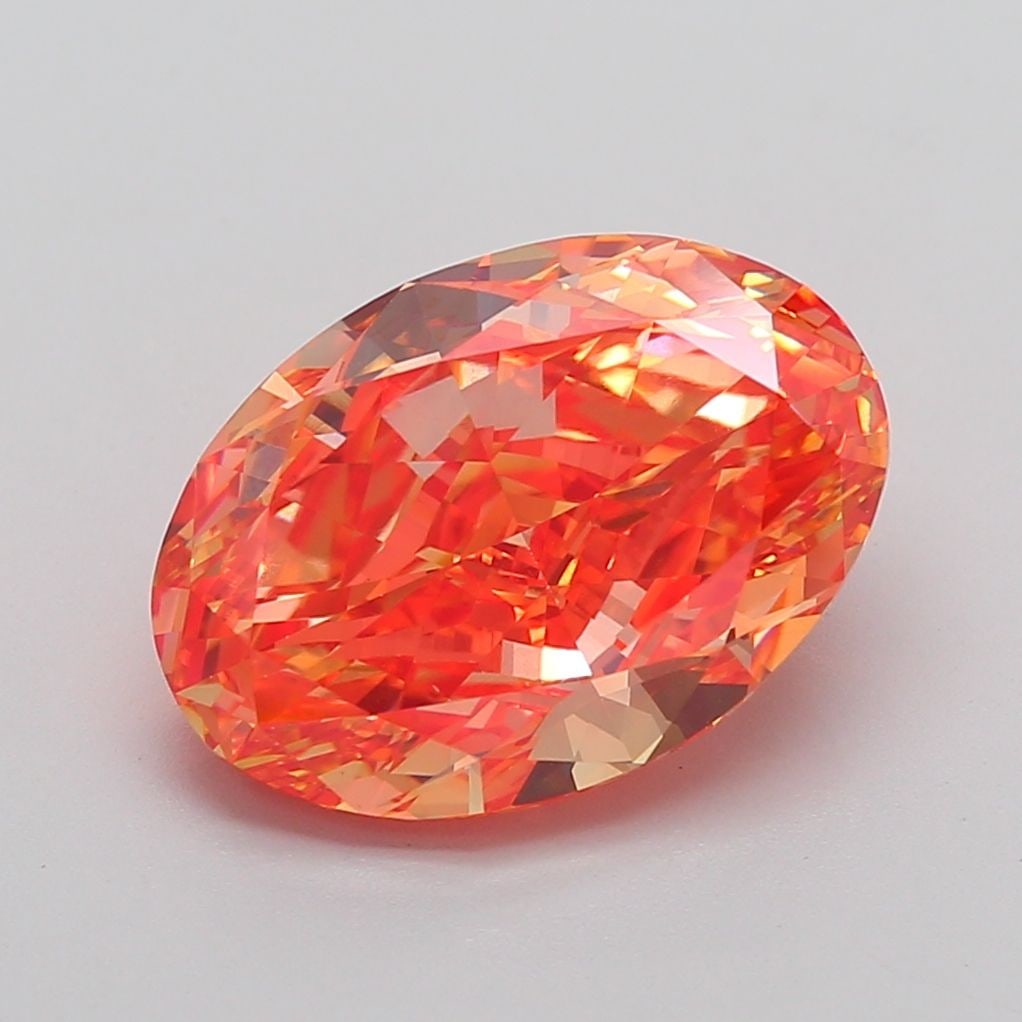 Loose Diamond - OVAL 6.98ct Fancy Intense Yellowish Pink VVS2: Loose Diamond - OVAL 6.98ct Fancy Intense Yellowish Pink VVS2 Source: This is a real non-mined Diamond that has been grown in a lab Shape: OVAL Carats: 6.98 Color: Fancy Intense Yellowish Pink Certifi