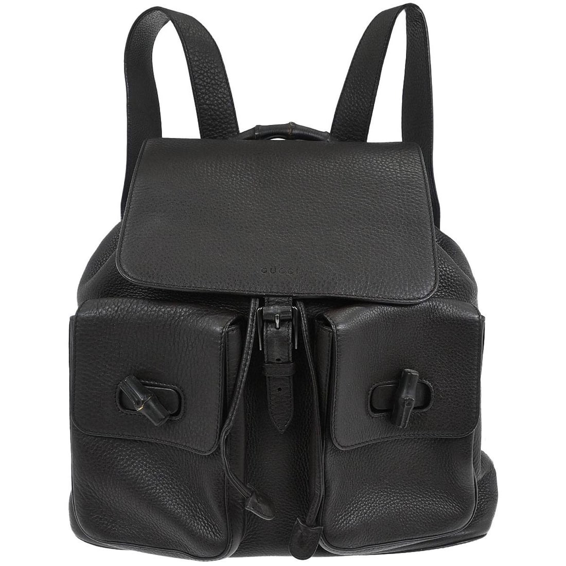 Large Bamboo Accent Leather Backpack by Gucci Model 387097 493075 (1 of 10)