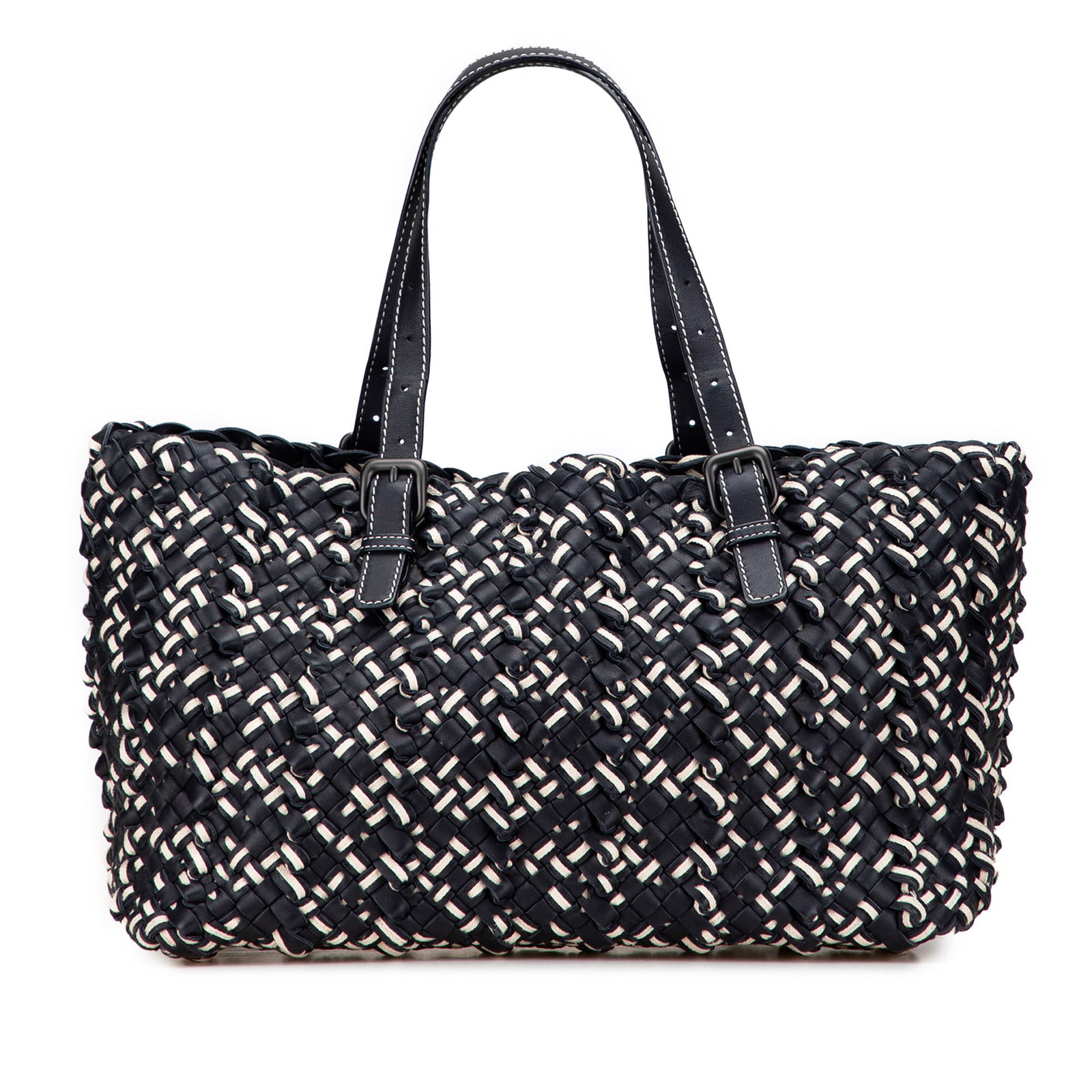 Bottega Veneta Black Leather Intrecciato Large Lido Tote Bag (1 of 11)