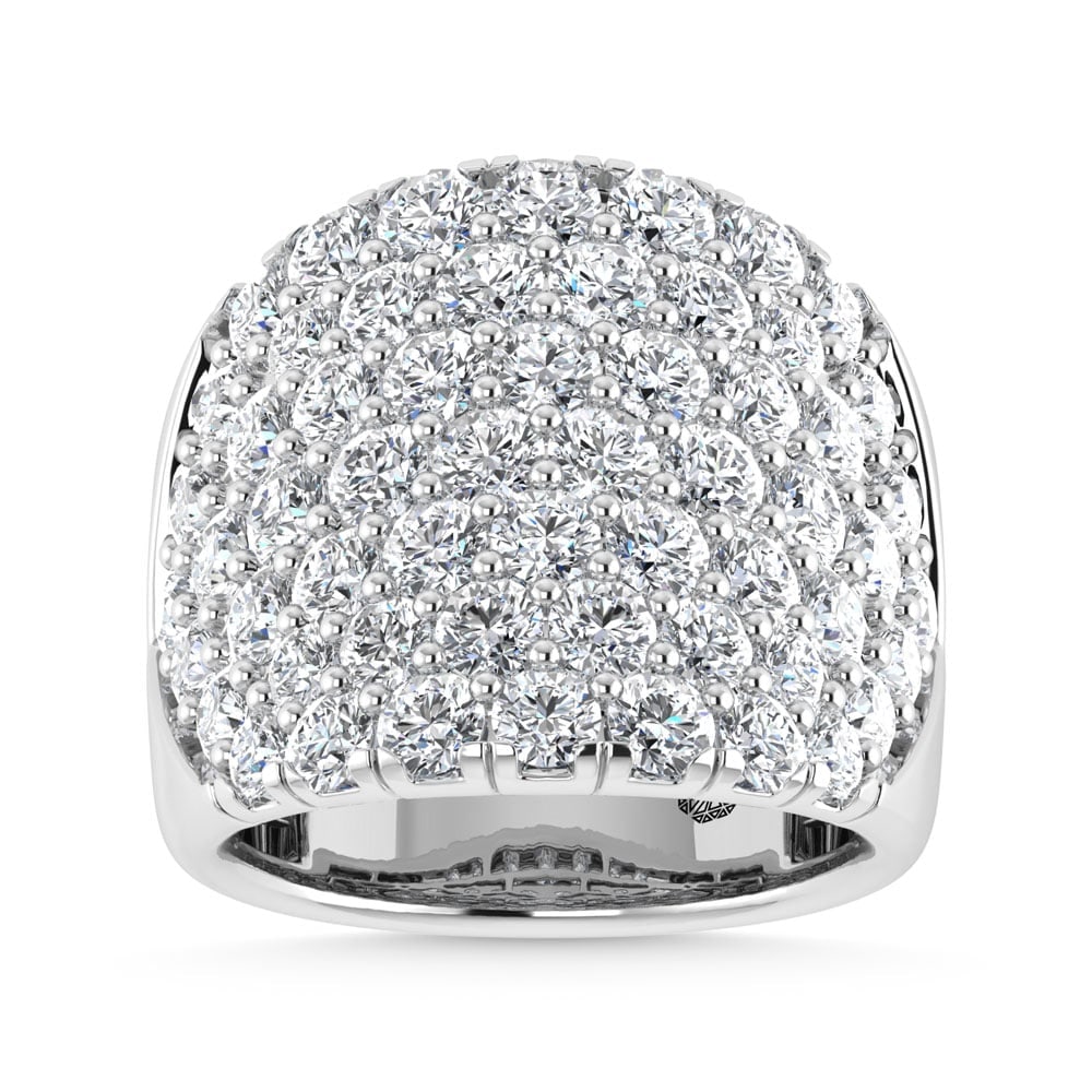 14K White Gold 6 Ct.Tw. Lab Grown Diamond Fashion Ring: 14K White Gold 6 Ct.Tw. Lab Grown Diamond Fashion Ring Crafted in polished 14K white gold, this fashion ring showcases lab grown diamonds totaling 6 Ct.Tw. for commanding luxury. 14k White Gold Stone
