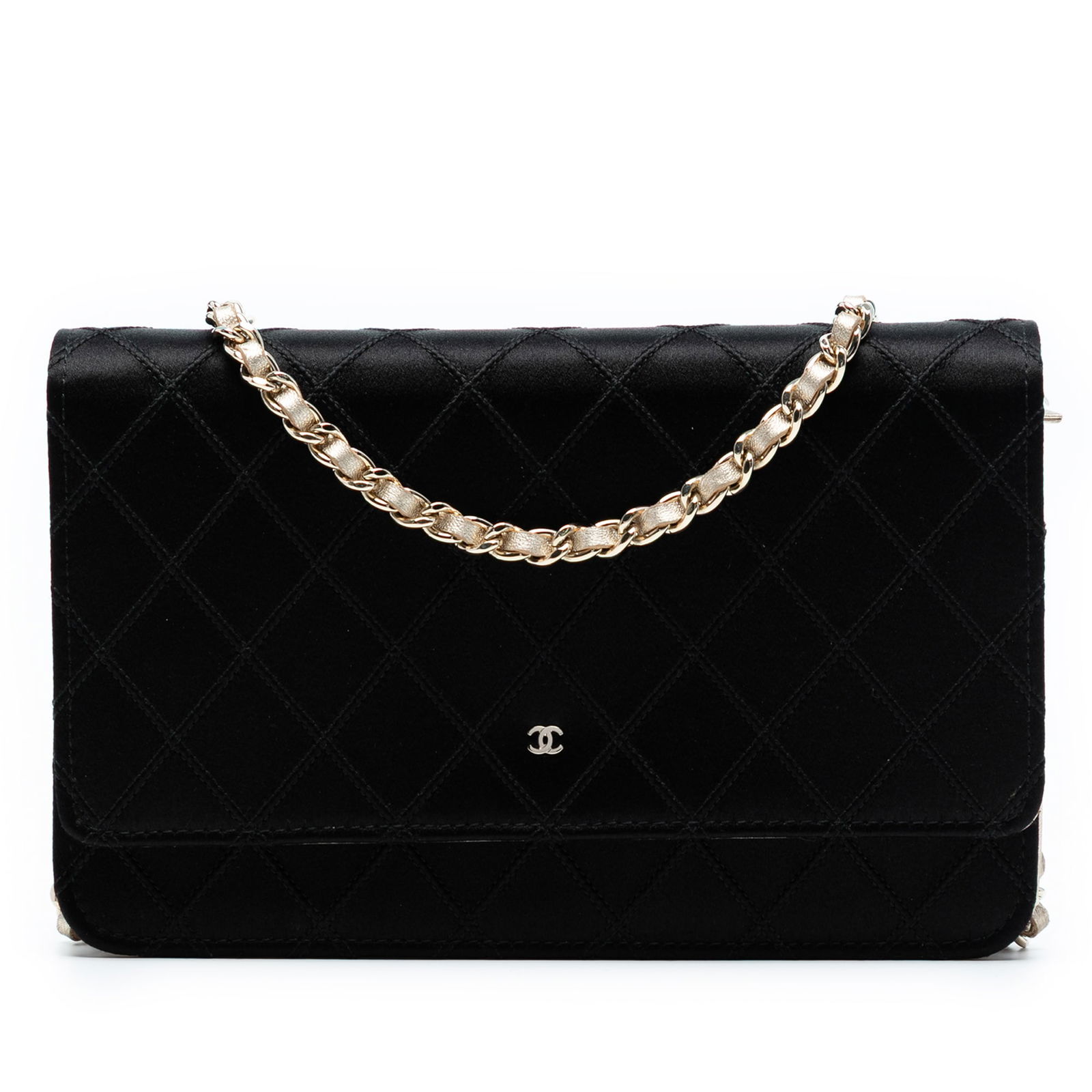 Chanel Bicolor Satin Diamond Stitch Wallet On Chain Black: Chanel Bicolor Satin Diamond Stitch Wallet On Chain Black Introducing the Chanel Bicolor Satin Diamond Stitch Wallet On Chain, a sophisticated accessory that combines style and functionality. This exq
