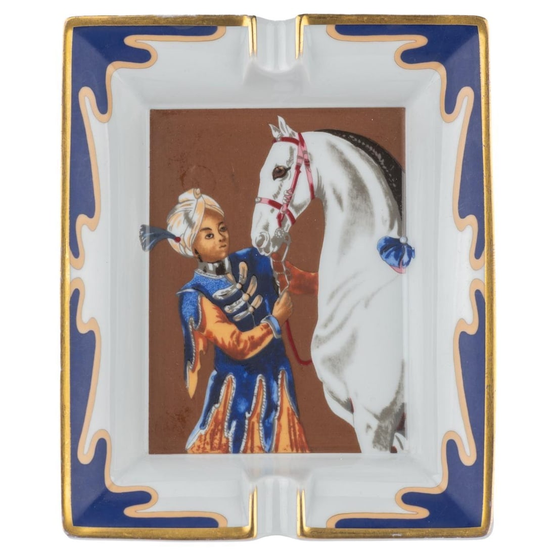 Hermes Cheval Turc Porcelain Ashtray 2in Height 21st Century France: Hermes Cheval Turc Porcelain Ashtray 2in Height 21st Century France This exquisite Hermes Cheval Turc Porcelain Ashtray is a stunning addition to any collection or coffee table. Crafted in France, thi