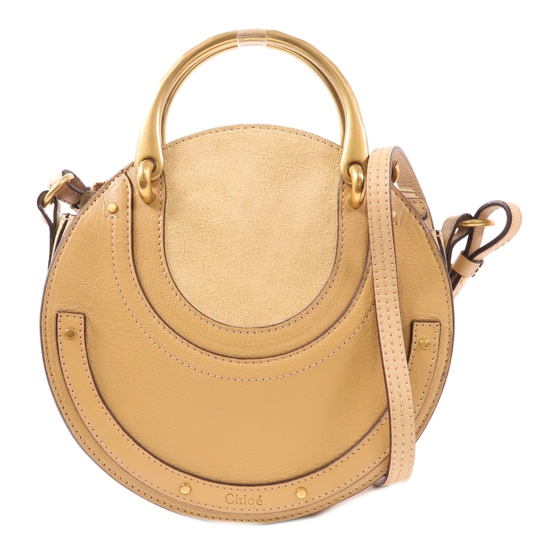 Chloe 2 Way Shoulder Bag Calfskin Leather Suede Brown Made in France: Chloe 2 Way Shoulder Bag Calfskin Leather Suede Brown Made in France This chic Chloe 2-way shoulder bag is crafted from high-quality calfskin leather and suede in a rich brown color, offering a stylis