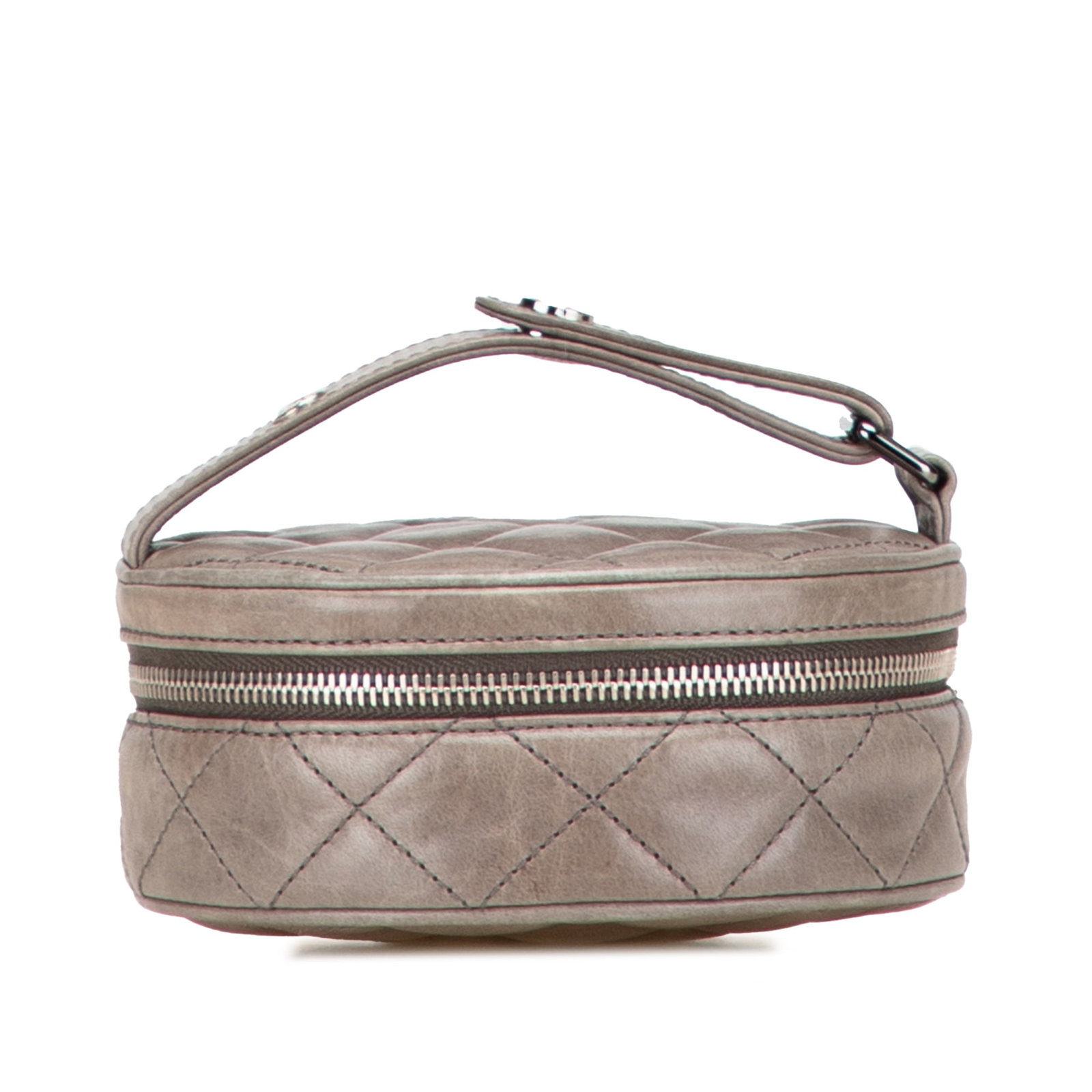 Chanel CC Quilted Brown Aged Calfskin Round Clutch (1 of 12)