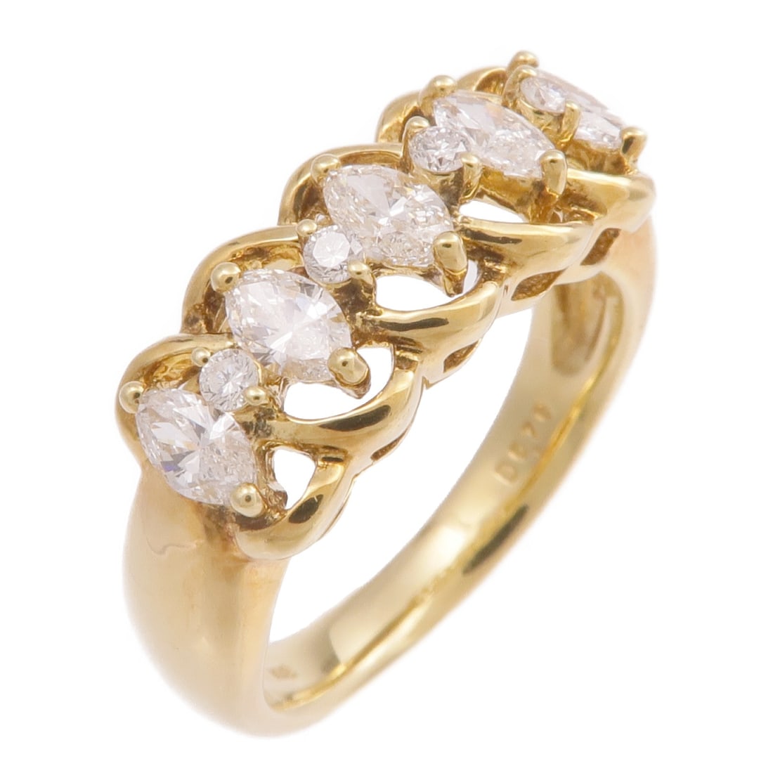 18K Yellow Gold Diamond Ring Size US 6 (1 of 8)
