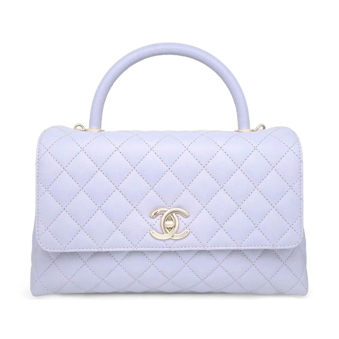 Chanel 31 Rue Cambon Medium Coco Handle Flap Light Purple Caviar Handbag: Chanel 31 Rue Cambon Medium Coco Handle Flap Light Purple Caviar Handbag This exquisite Chanel 31 Rue Cambon Medium Coco Handle Flap handbag is crafted from luxurious light purple caviar leather, show