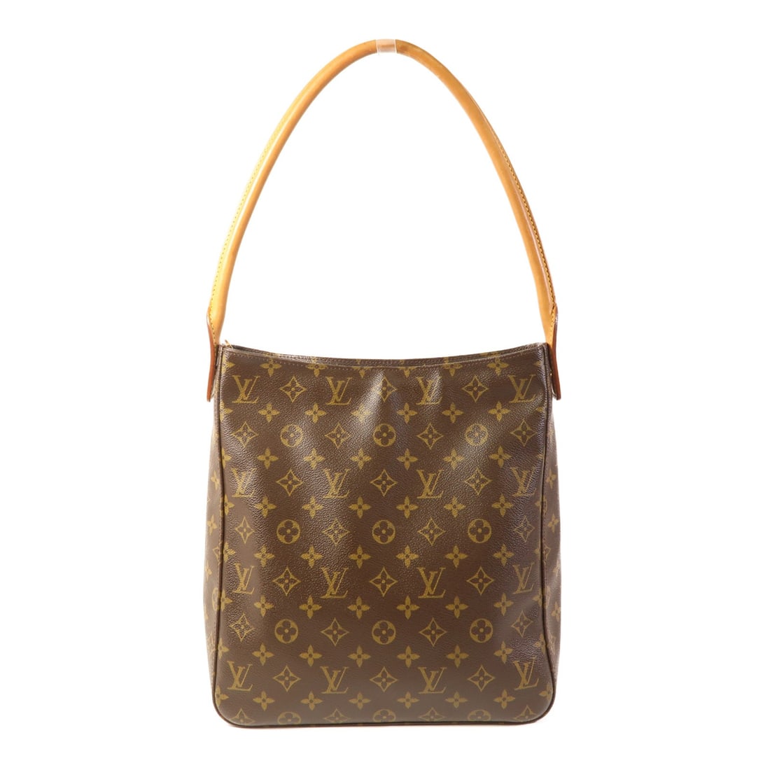 LOUIS VUITTON Looping GM Shoulder Bag Monogram Brown PVC: LOUIS VUITTON Looping GM Shoulder Bag Monogram Brown PVC This LOUIS VUITTON Looping GM Shoulder Bag is a stylish accessory crafted from durable PVC coated canvas in a rich brown color. Designed for ev
