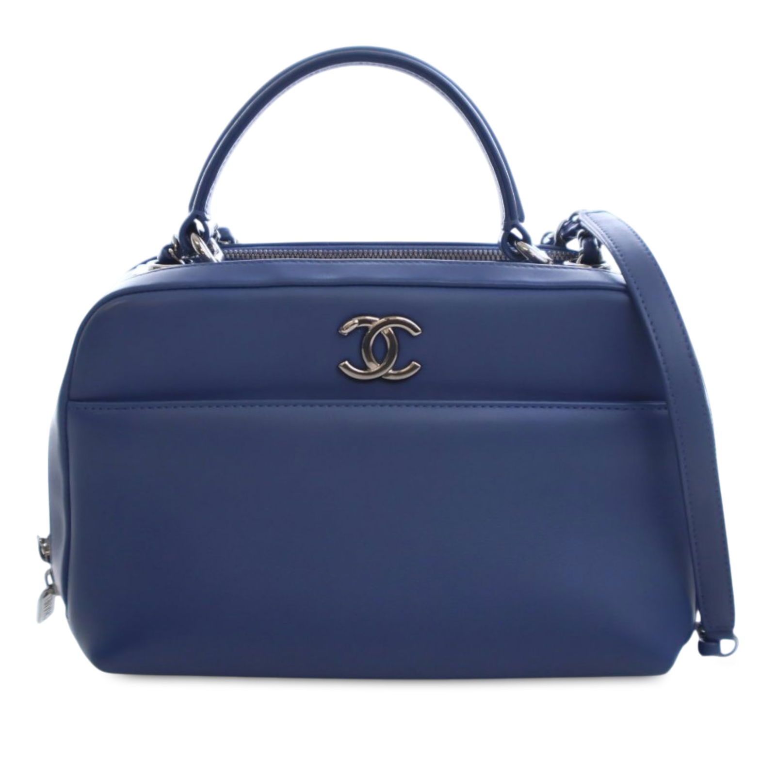 Chanel Medium Calfskin Trendy CC Bowling Bag Blue Leather (1 of 11)