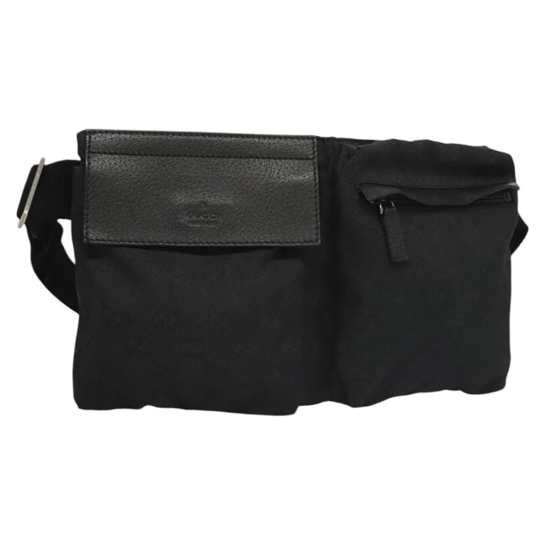 GUCCI GG Canvas Waist Bag Black Silver Authentic 28566 Italy: GUCCI GG Canvas Waist Bag Black Silver Authentic 28566 Italy Discover the iconic GUCCI GG Canvas Waist Bag, a perfect blend of style and functionality. Crafted from high-quality GG Canvas, this bag fe