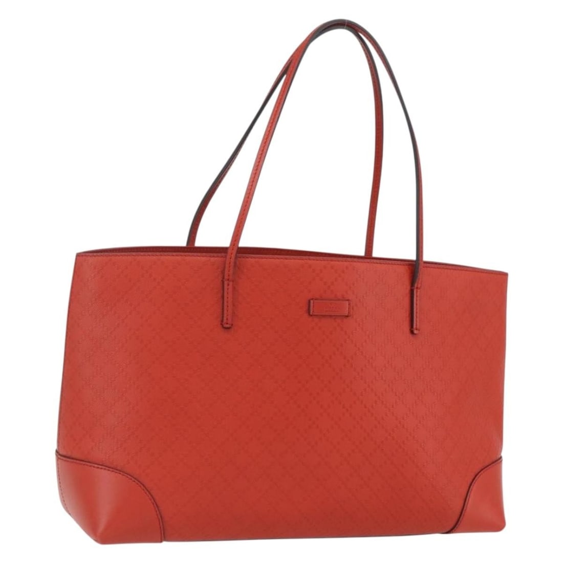 Red Leather Diamante Tote with Dust Bag by Gucci Model 353397: Red Leather Diamante Tote with Dust Bag by Gucci Model 353397 This GUCCI Diamante tote bag features a classic red leather exterior with gold accents. Designed in the elegant Diamante pattern, it offer